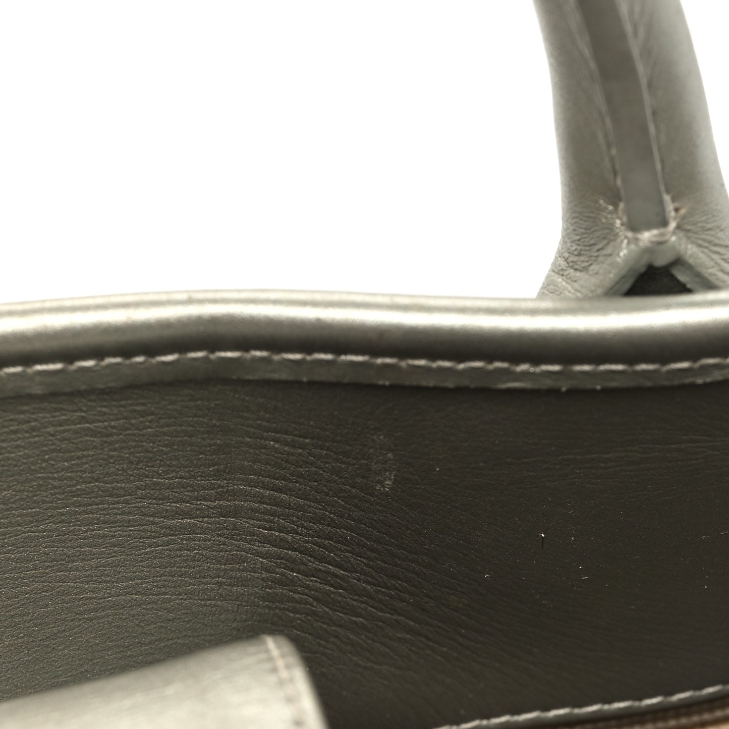 Metallic Calfskin Perforated Up In The Air Tote Silver
