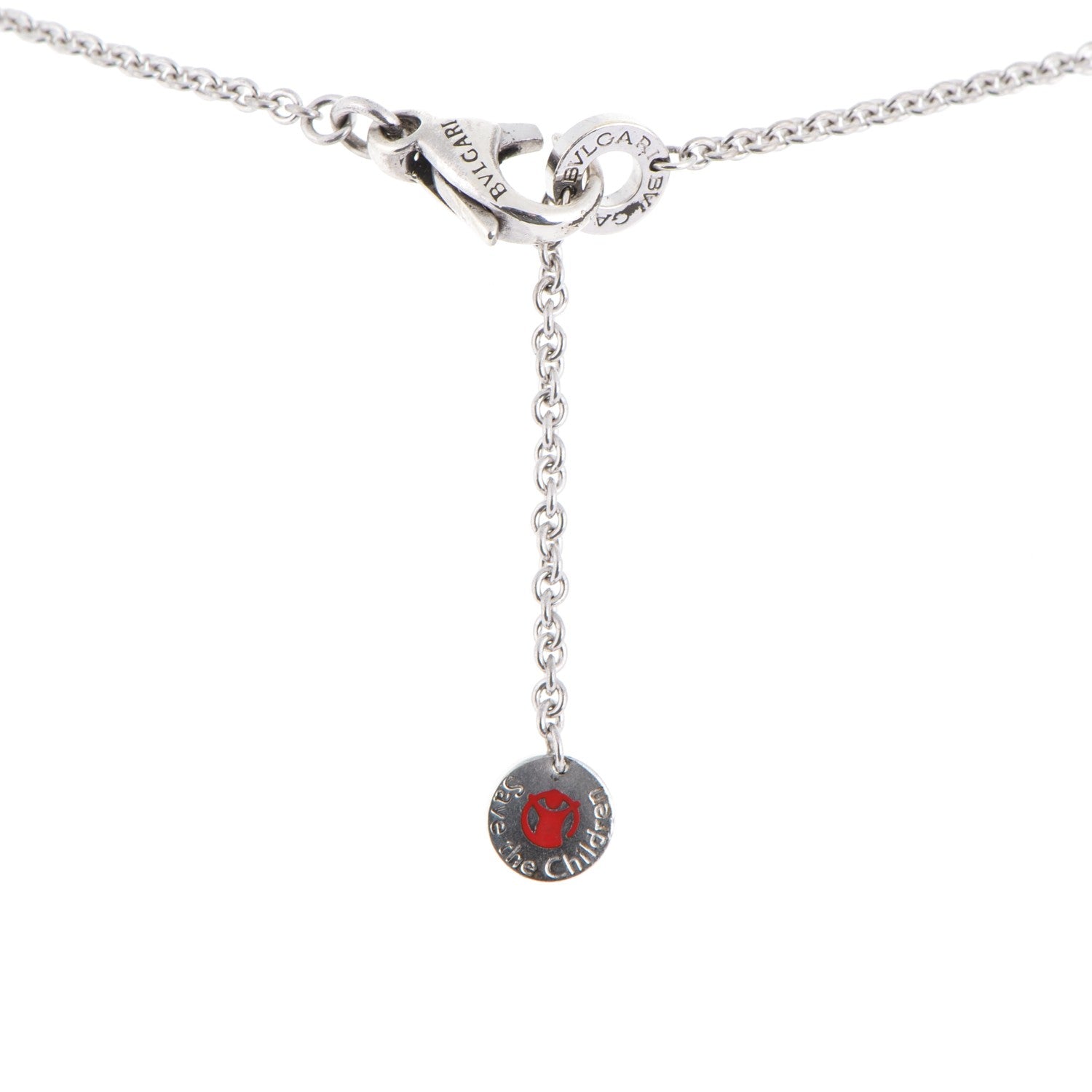 Bulgari Sterling Silver Ceramic Save The Children Pendant Necklace 4 of 4