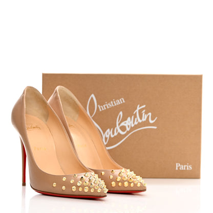 Christian Louboutin Nappa Spikyshell 100 Pumps 38.5 Nude Gold 14 of 14