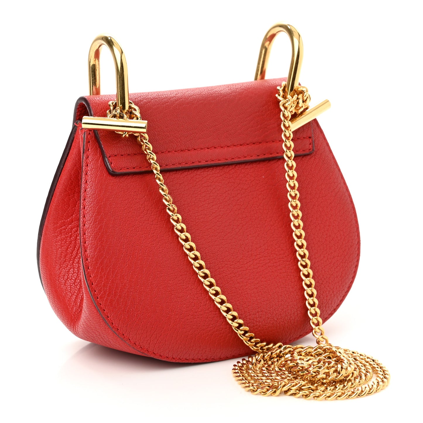 Grained Lambskin Mini Drew Shoulder Bag Plaid Red