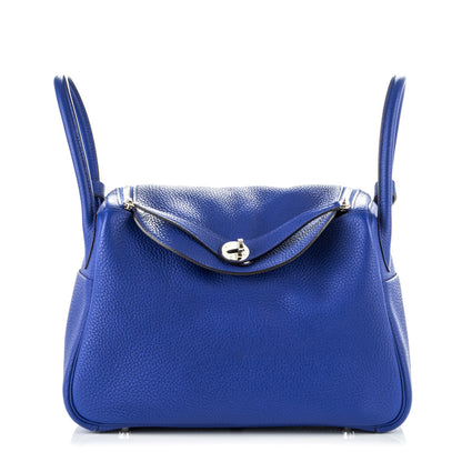 Hermes Taurillon Clemence Lindy 30 Bleu Electrique 1 of 7