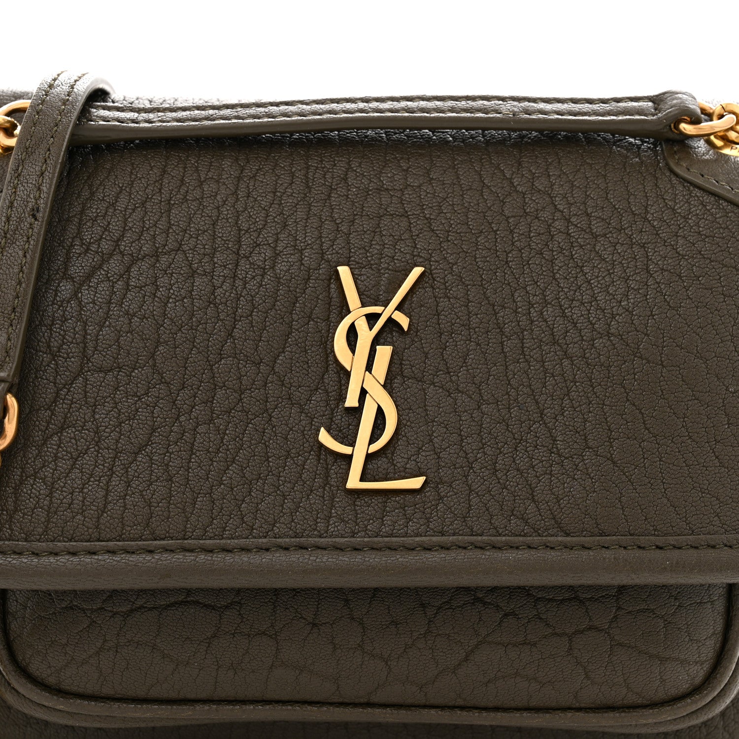 Saint Laurent Grained Lambskin Monogram Mini Niki Chain Satchel Light Musk 8 of 11