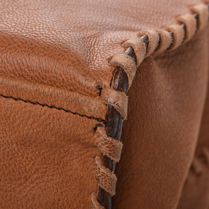 Prada Goatskin Whipstitch Tote Brown 10 of 10