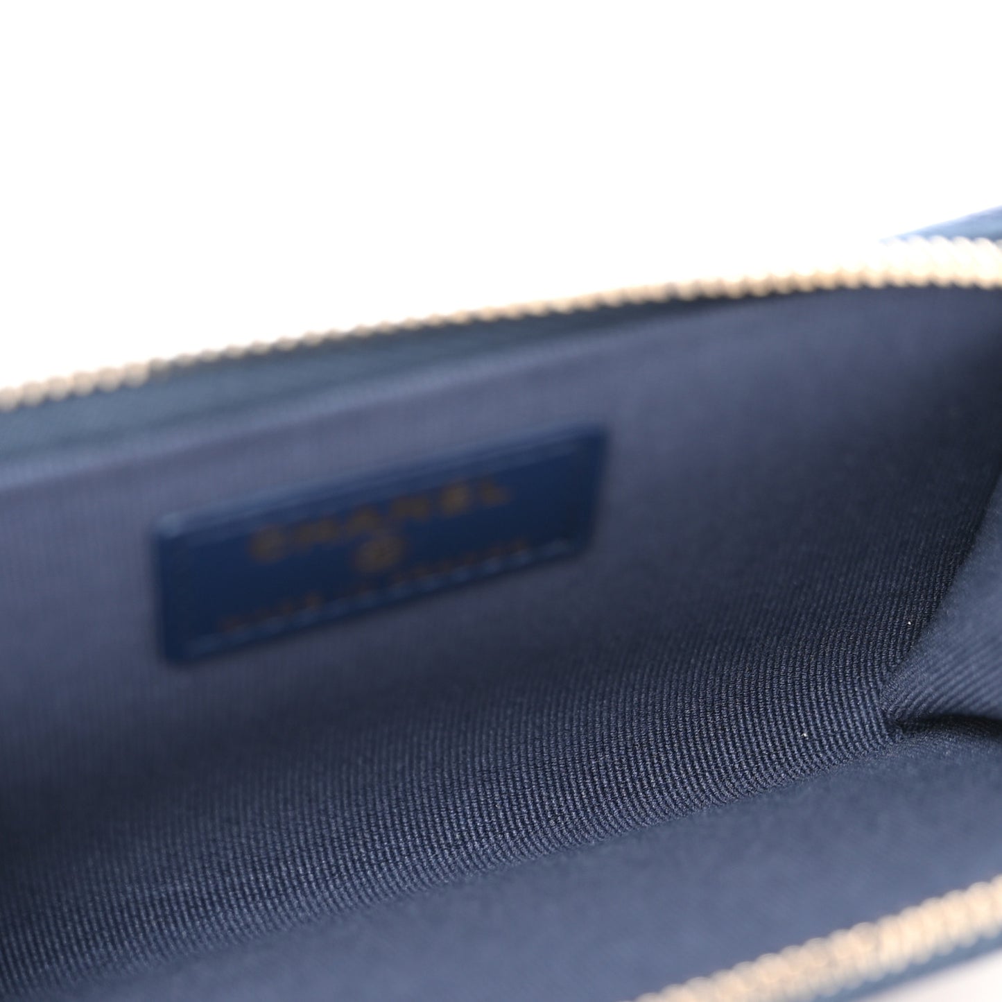 Caviar Quilted CC Zip Around Card Holder Navy