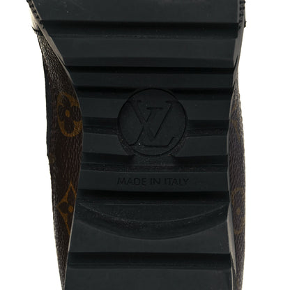 Louis Vuitton Suede Calfskin Monogram Laureate Platform Desert Boots 41 Black 6 of 7