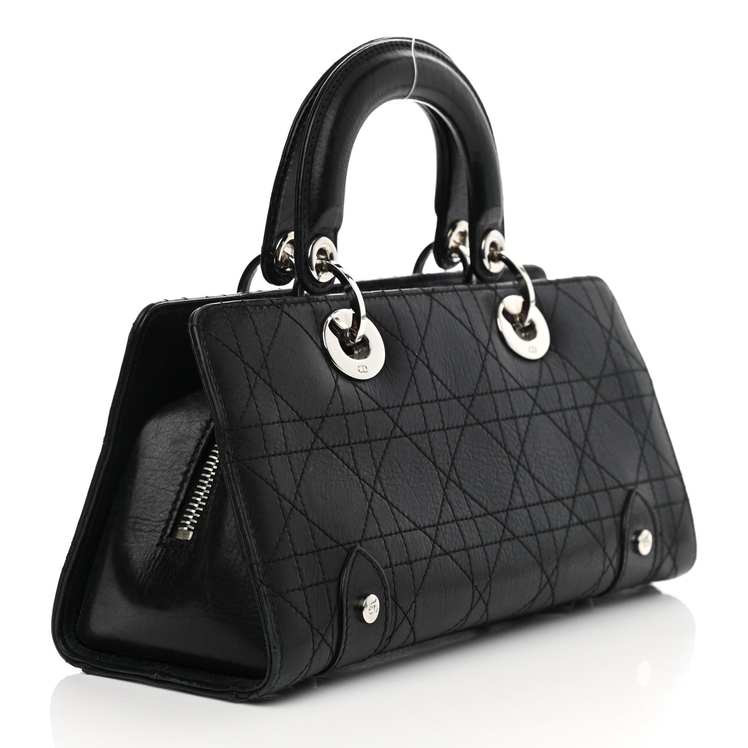 Christian Dior Calfskin Cannage Stitched Small Lady East West Lady Dior Black 3 of 16