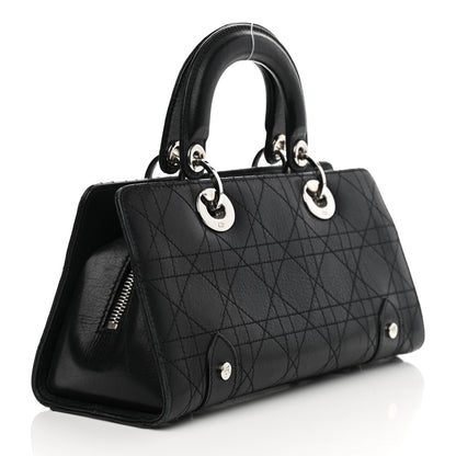 Christian Dior Calfskin Cannage Stitched Small Lady East West Lady Dior Black 3 of 16