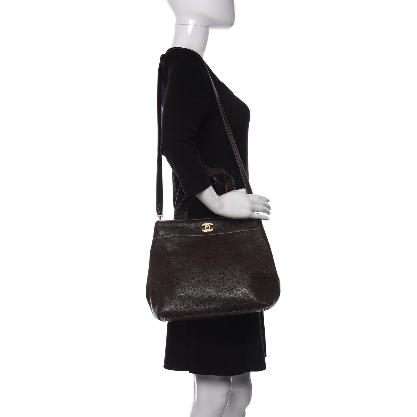 Caviar Shoulder Bag Brown