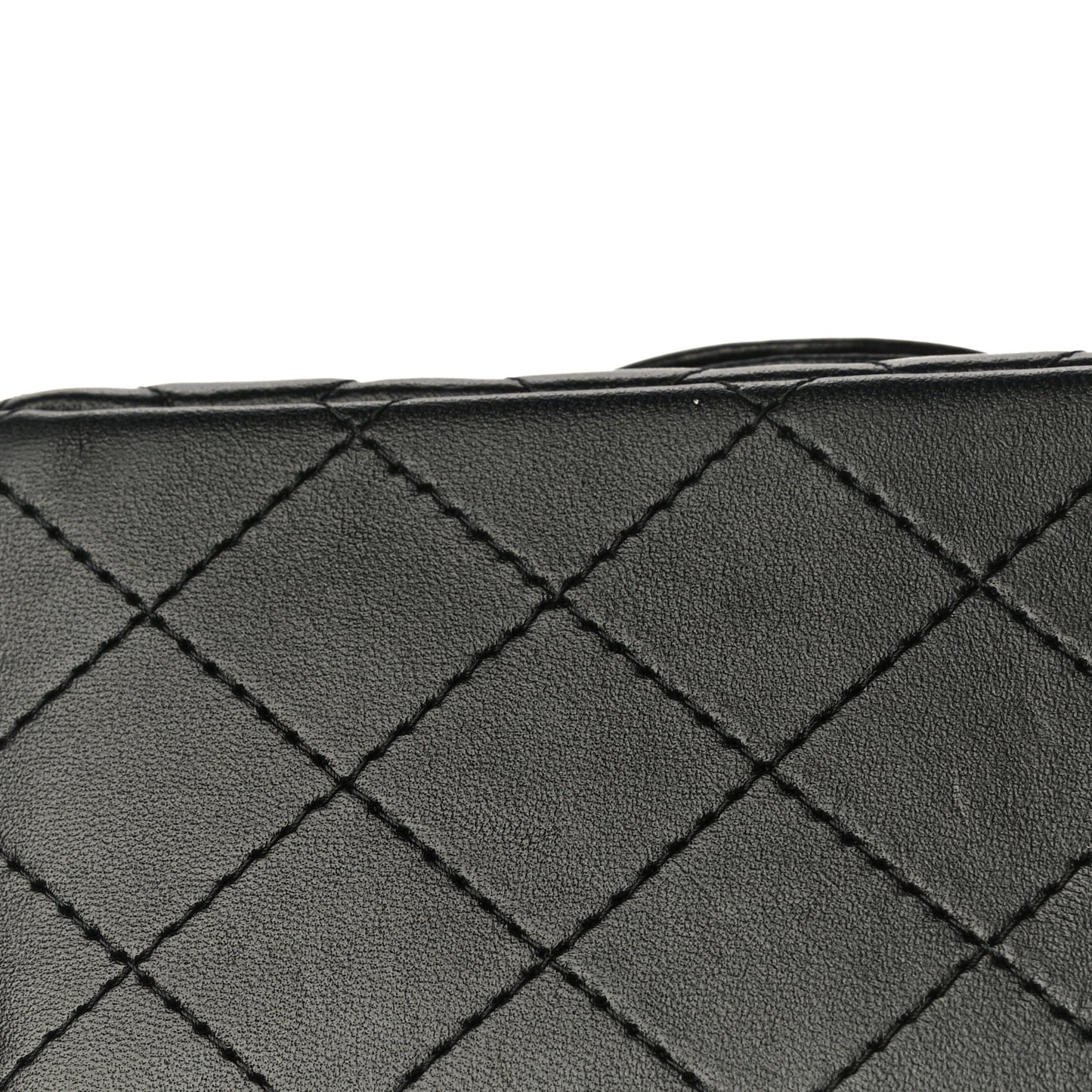 Lambskin Quilted Mini Square Flap Black