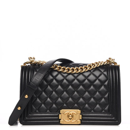 Chanel Lambskin Quilted Medium Boy Flap Black 1 of 7