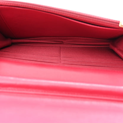 Chanel Sheepskin Chevron Quilted Vintage Mademoiselle Wallet On Chain WOC Dark Pink 5 of 13