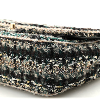 Chanel Tweed Braid Medium Flap Turquoise Multicolor 10 of 11