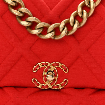 Chanel Jersey Lambskin Quilted Large Chanel 19 Flap Red 8 of 12