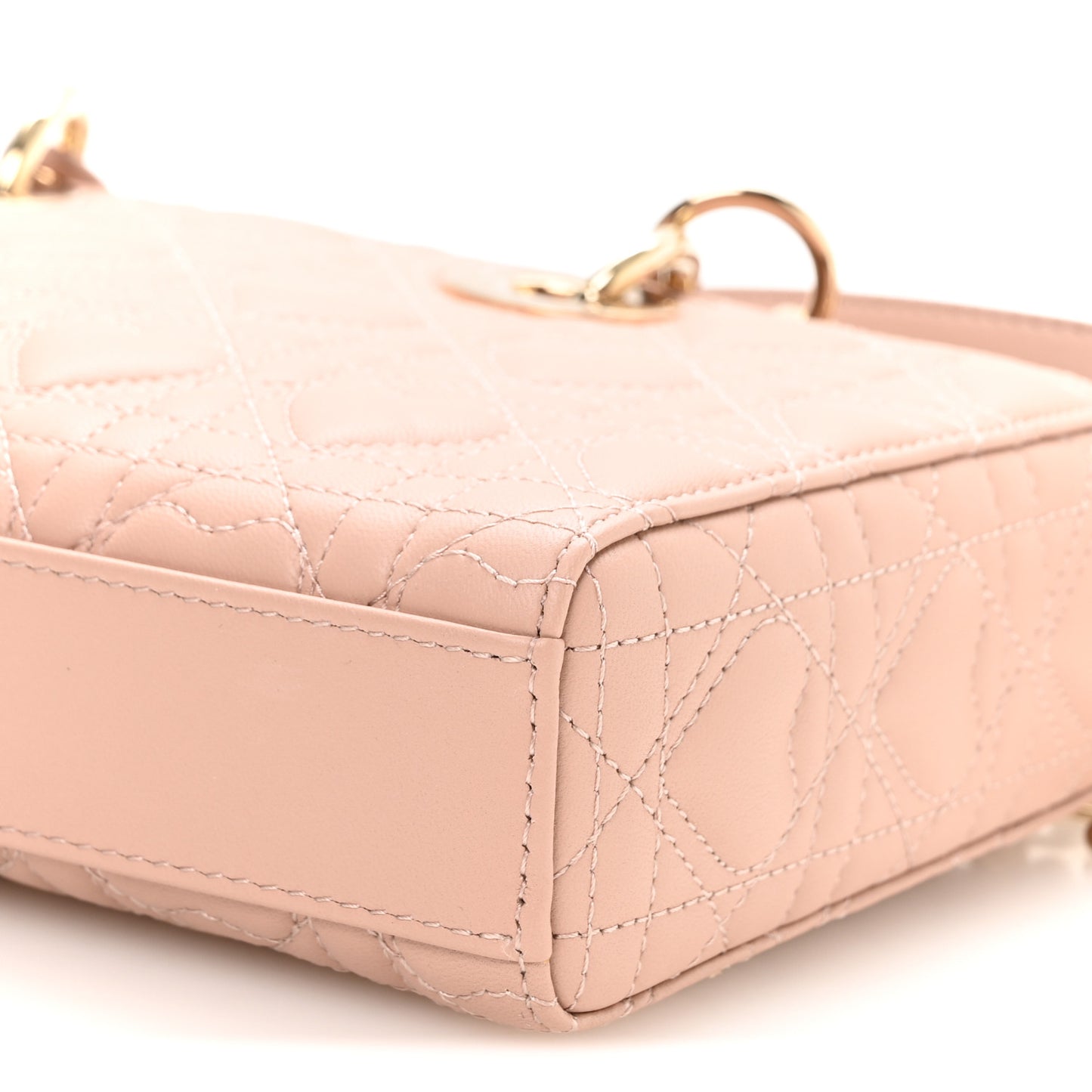 Lambskin Cannage Heart Medium Lady D-Joy Rose Des Vents
