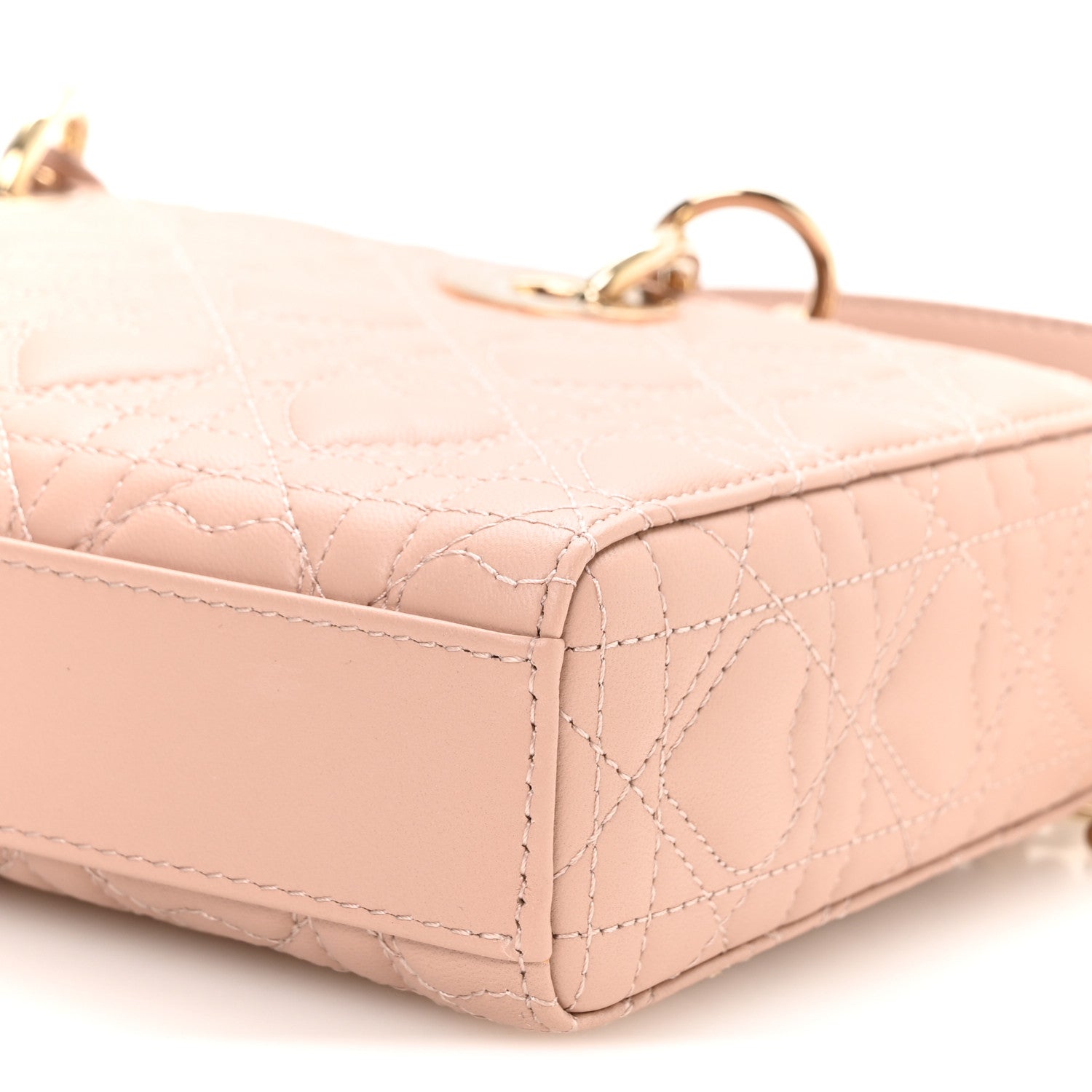 Christian Dior Lambskin Cannage Heart Medium Lady D-Joy Rose Des Vents 10 of 10