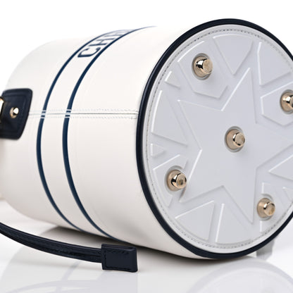 Christian Dior Calfskin Small Dior Vibe Bucket White Blue 7 of 8