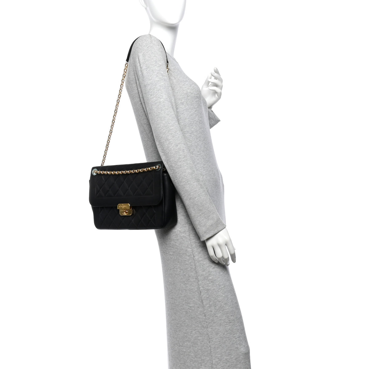 Lambskin Quilted Large Chic With Me Flap Black