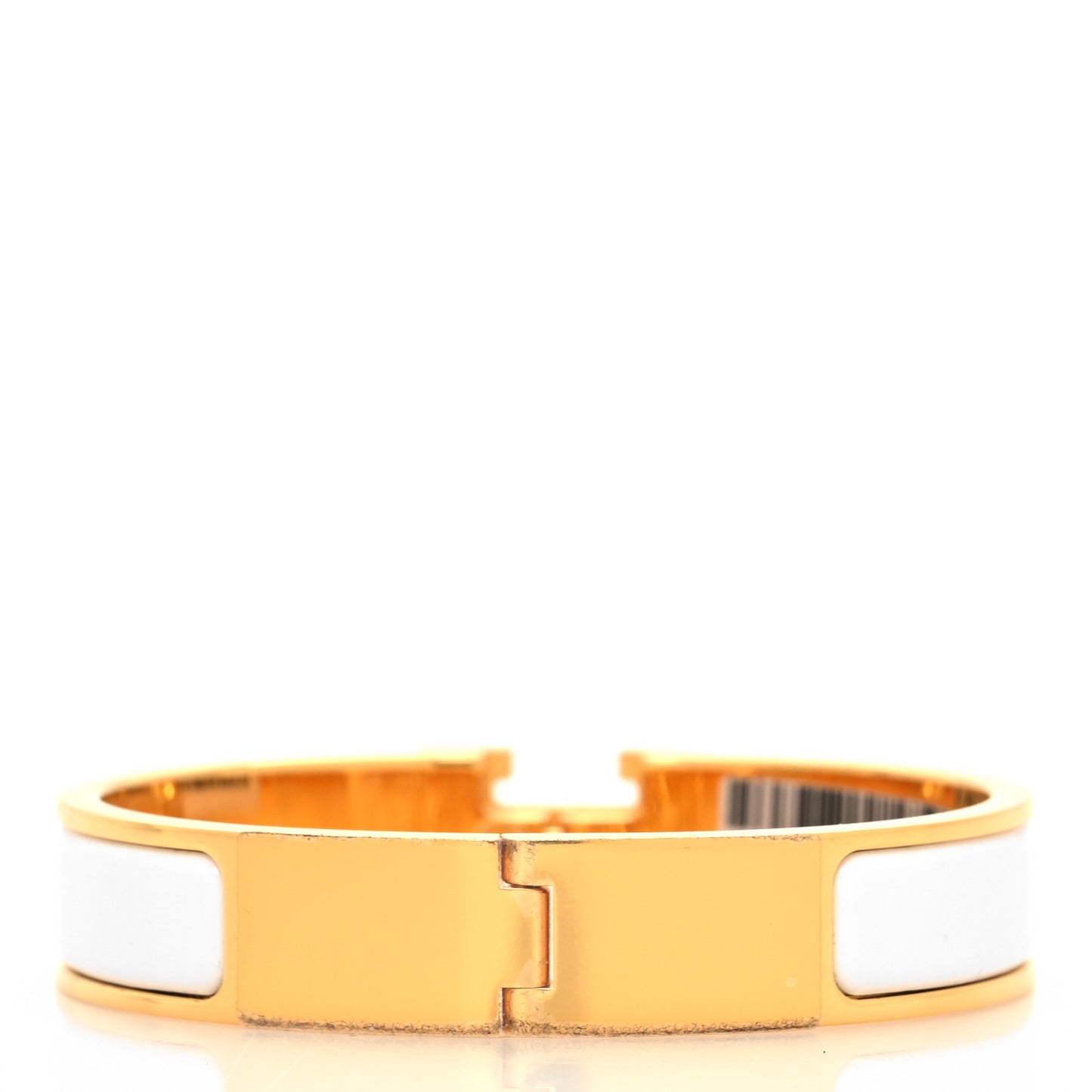 Enamel Narrow Clic Clac H Bracelet PM White