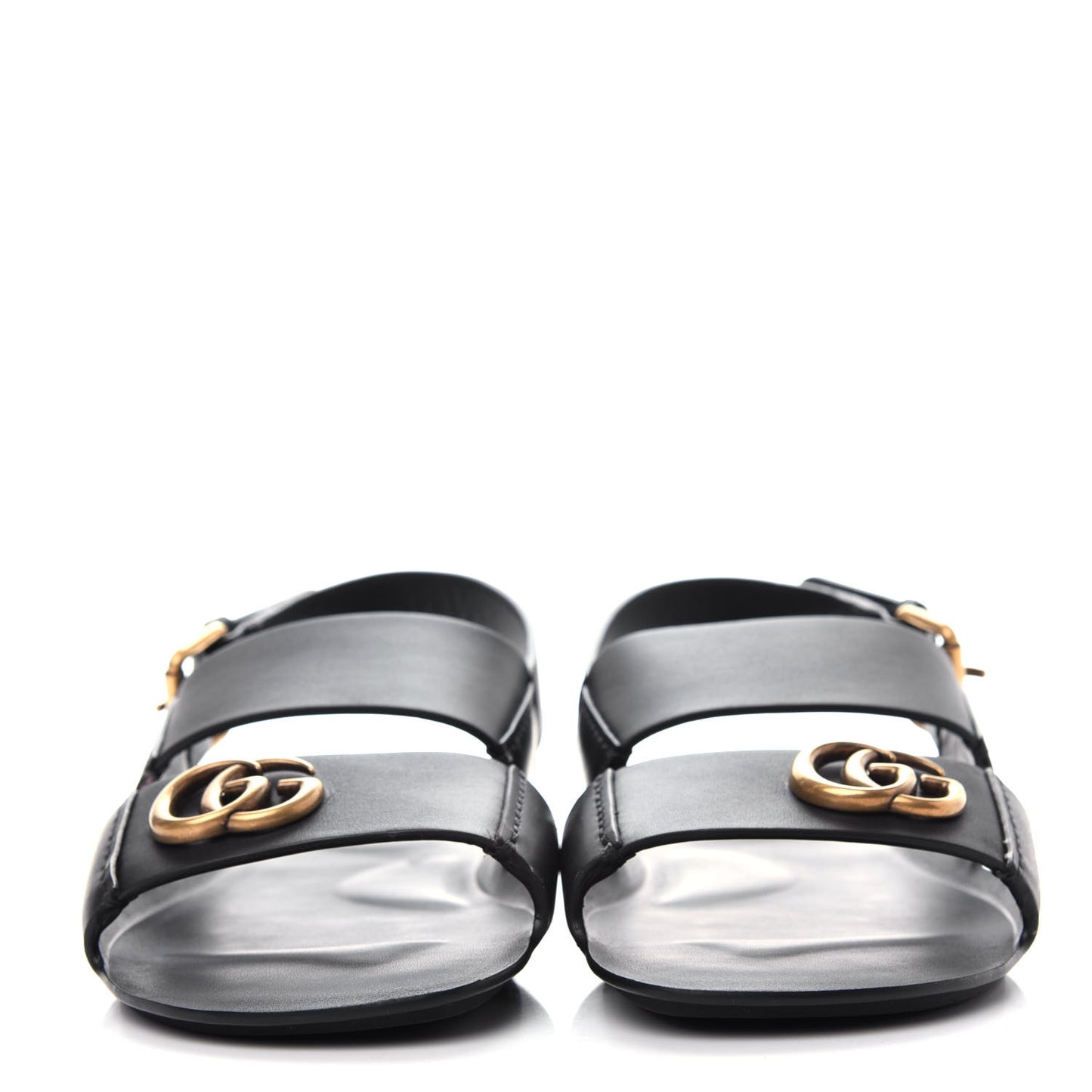 Calfskin Mens GG Marmont Sandals 12 Black