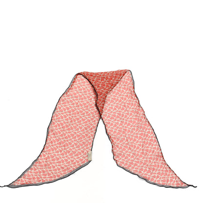Burberry Silk Chiffon Knot Print Scarf Red 2 of 3