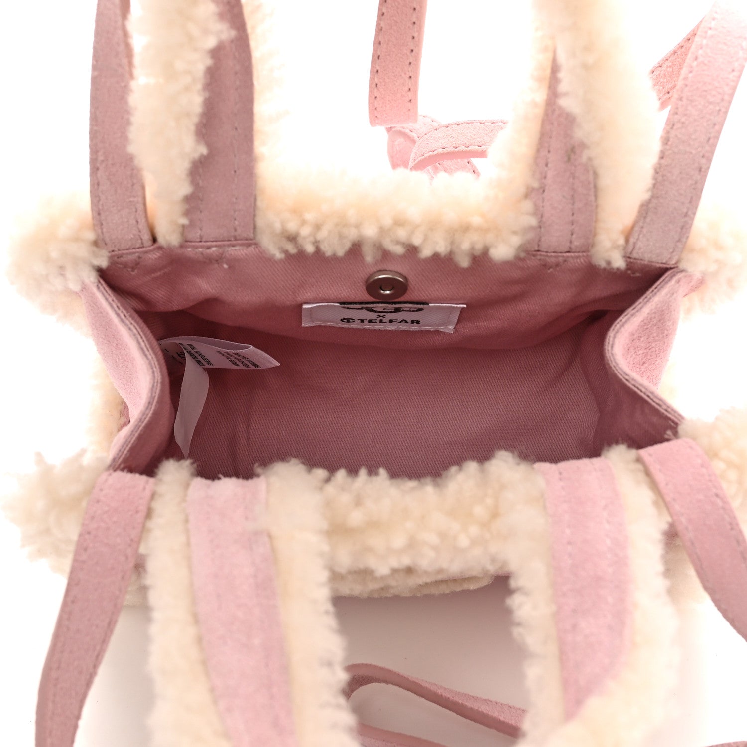 Telfar X UGG Suede Shearling Small Shopping Bag Pink 5 of 10