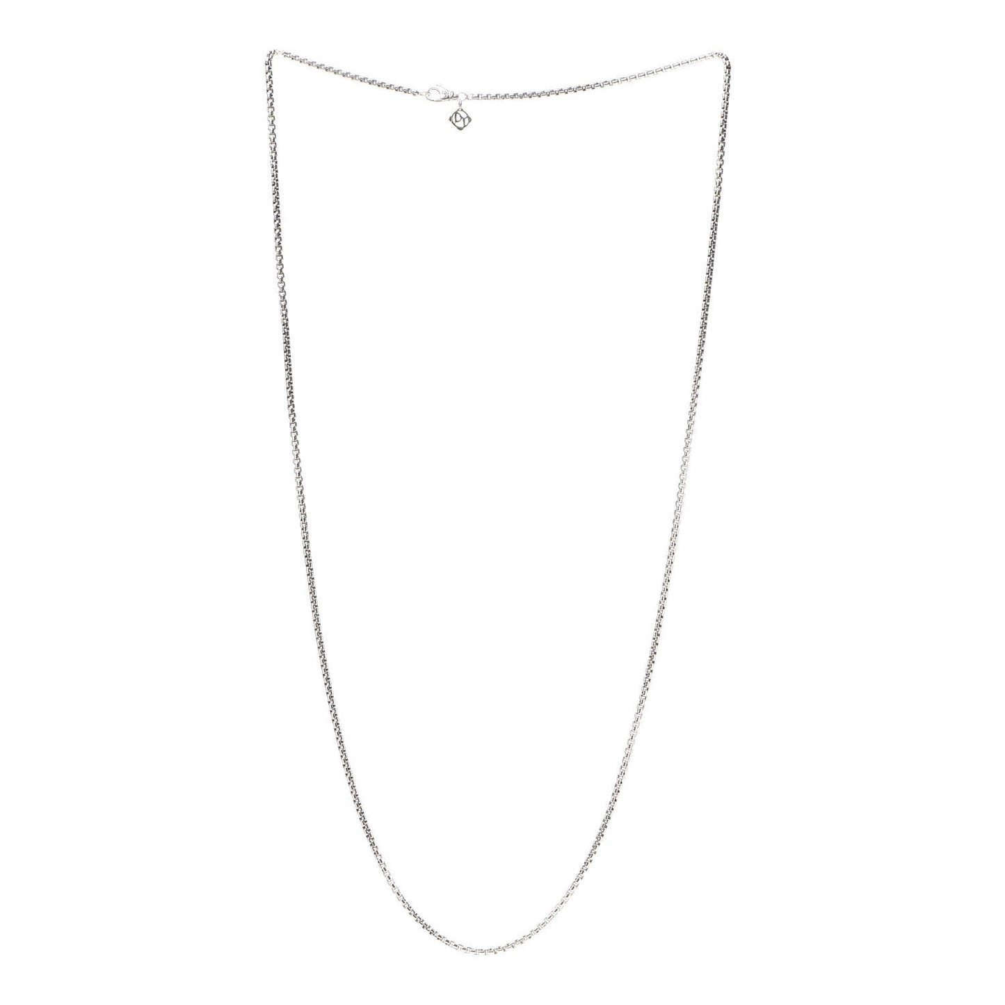 Sterling Silver 14K Yellow Gold 2.7mm Small Box Chain Necklace 32"