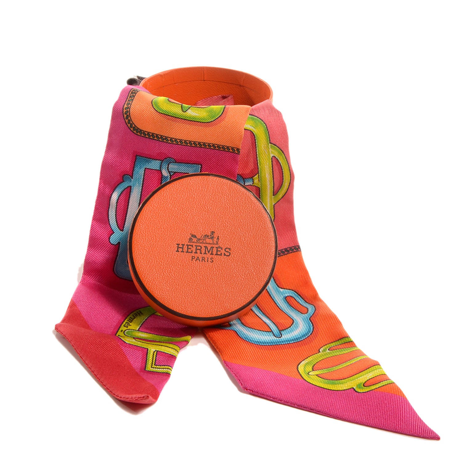Hermes Silk Bouclerie d'Attelage Twilly Rose Indien Orange Rouge 5 of 5