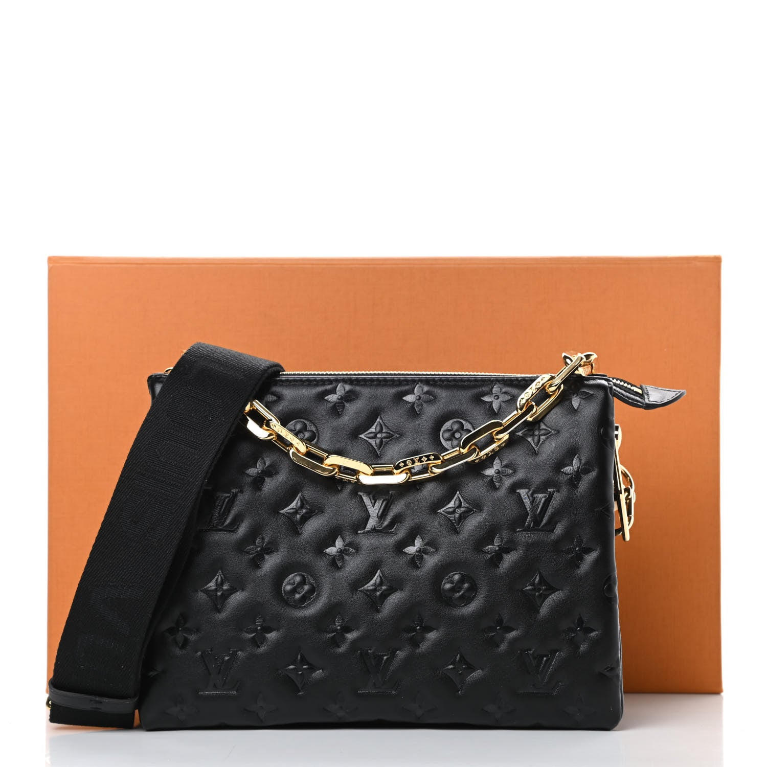Louis Vuitton Lambskin Embossed Monogram Coussin PM Black 13 of 13