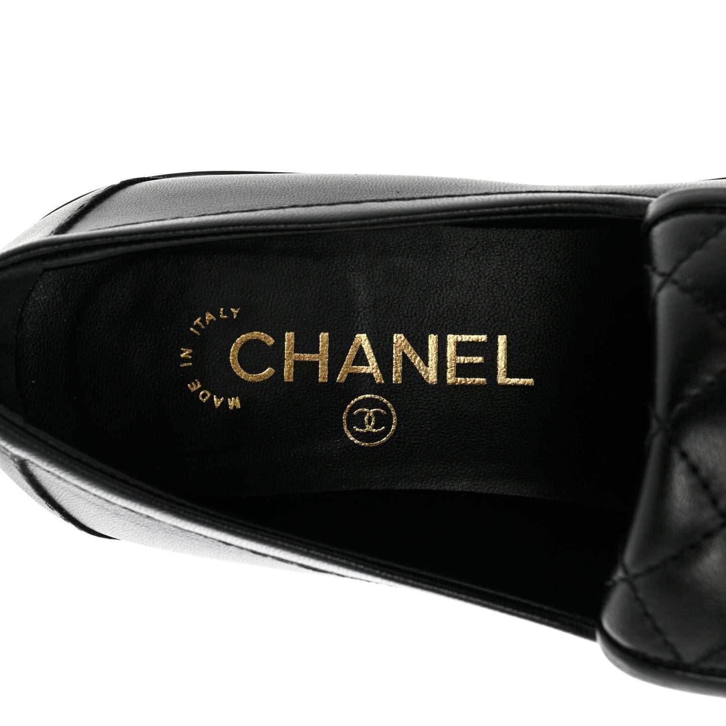 Lambskin Quilted CC Turnlock Loafers 38 Black