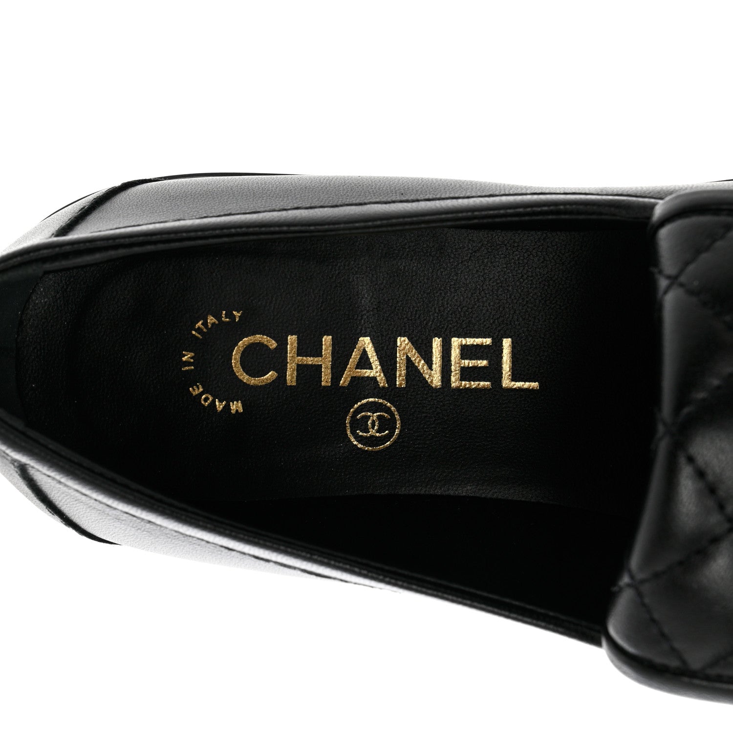 Chanel Lambskin Quilted CC Turnlock Loafers 38 Black 7 of 9
