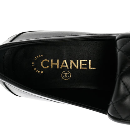 Chanel Lambskin Quilted CC Turnlock Loafers 38 Black 7 of 9