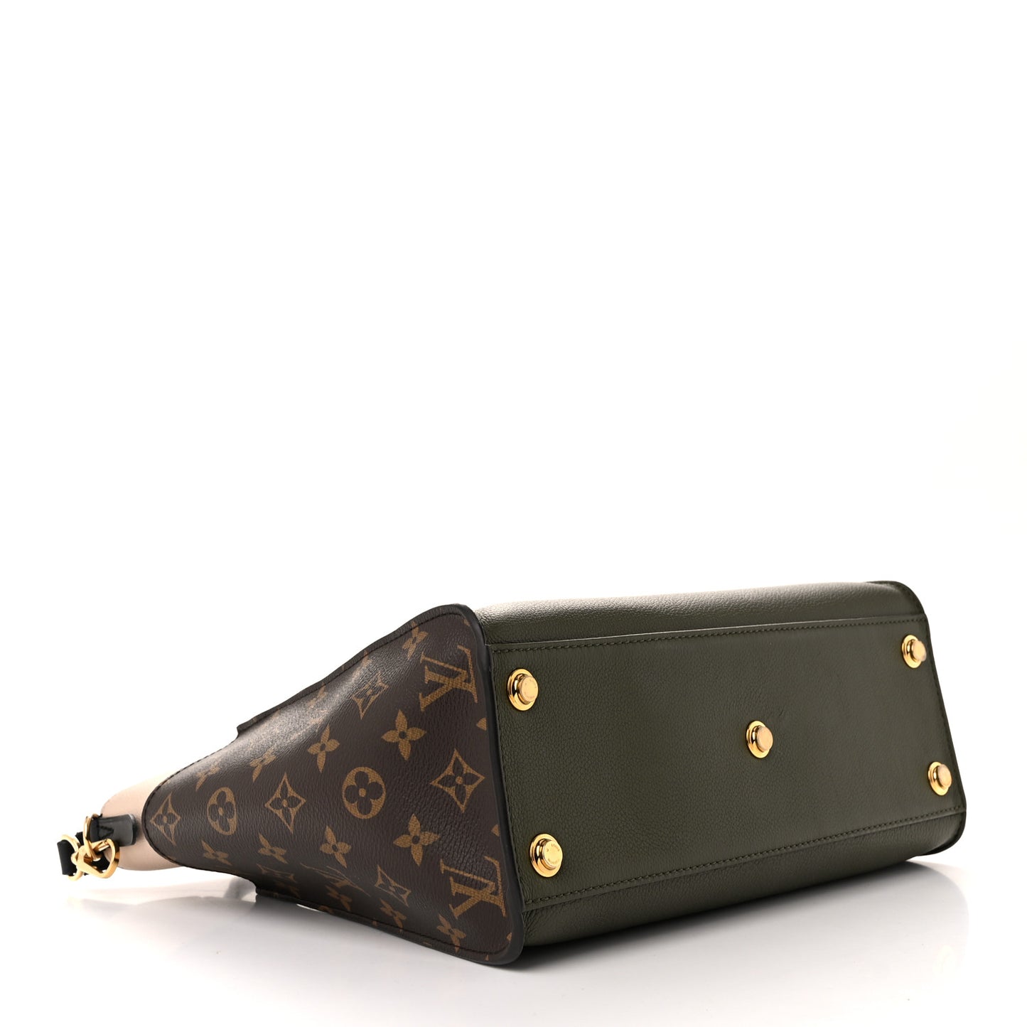 Calfskin Monogram On My Side MM Laurier Green Toffee Latte Beige