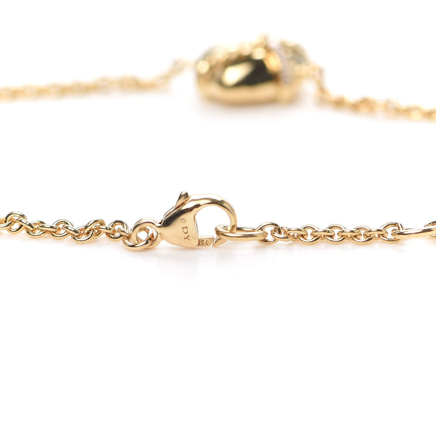 18K Yellow Gold Diamond Le Petit Coeur Sculpted Heart Chain Bracelet
