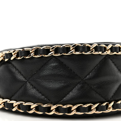 Chanel Lambskin Quilted Mini Chain Around Hobo Black 9 of 11