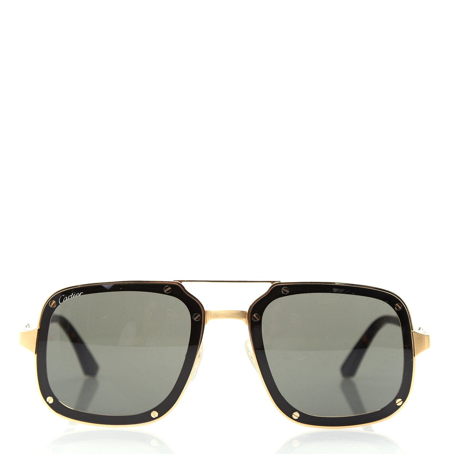 Titanium Santos De Cartier Sunglasses Gold