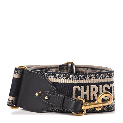 Christian Dior Canvas Embroidered Shoulder Strap Blue 1 of 5
