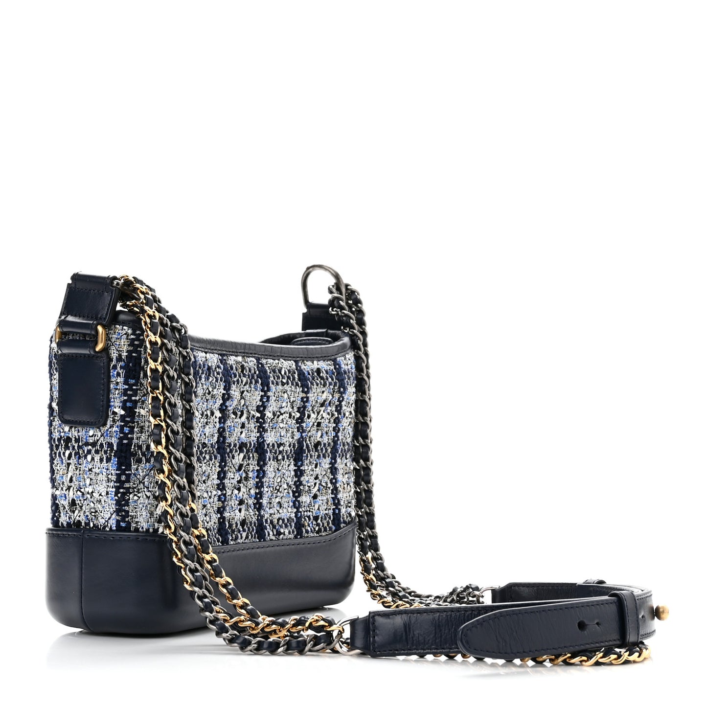 Tweed Calfskin Small Gabrielle Hobo Blue