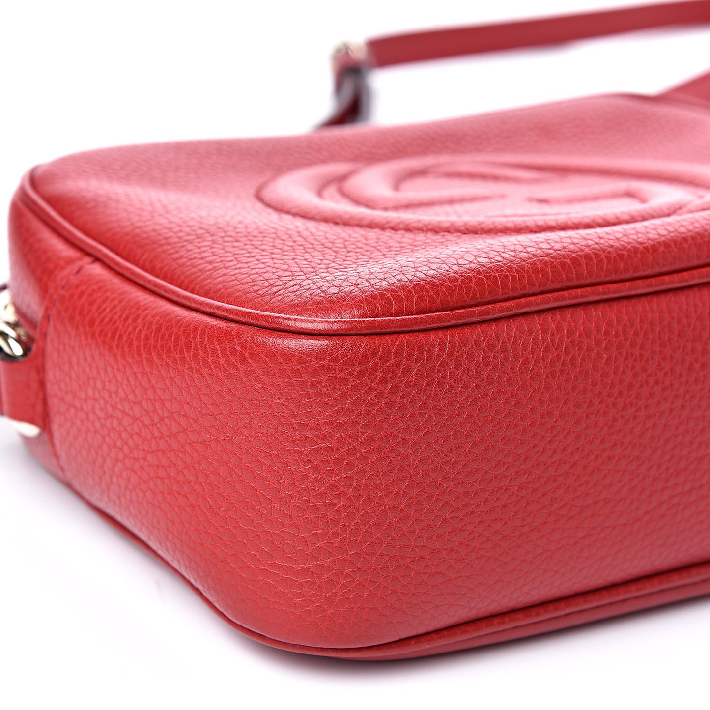 Pebbled Calfskin Small Soho Disco Bag Tabasco Red