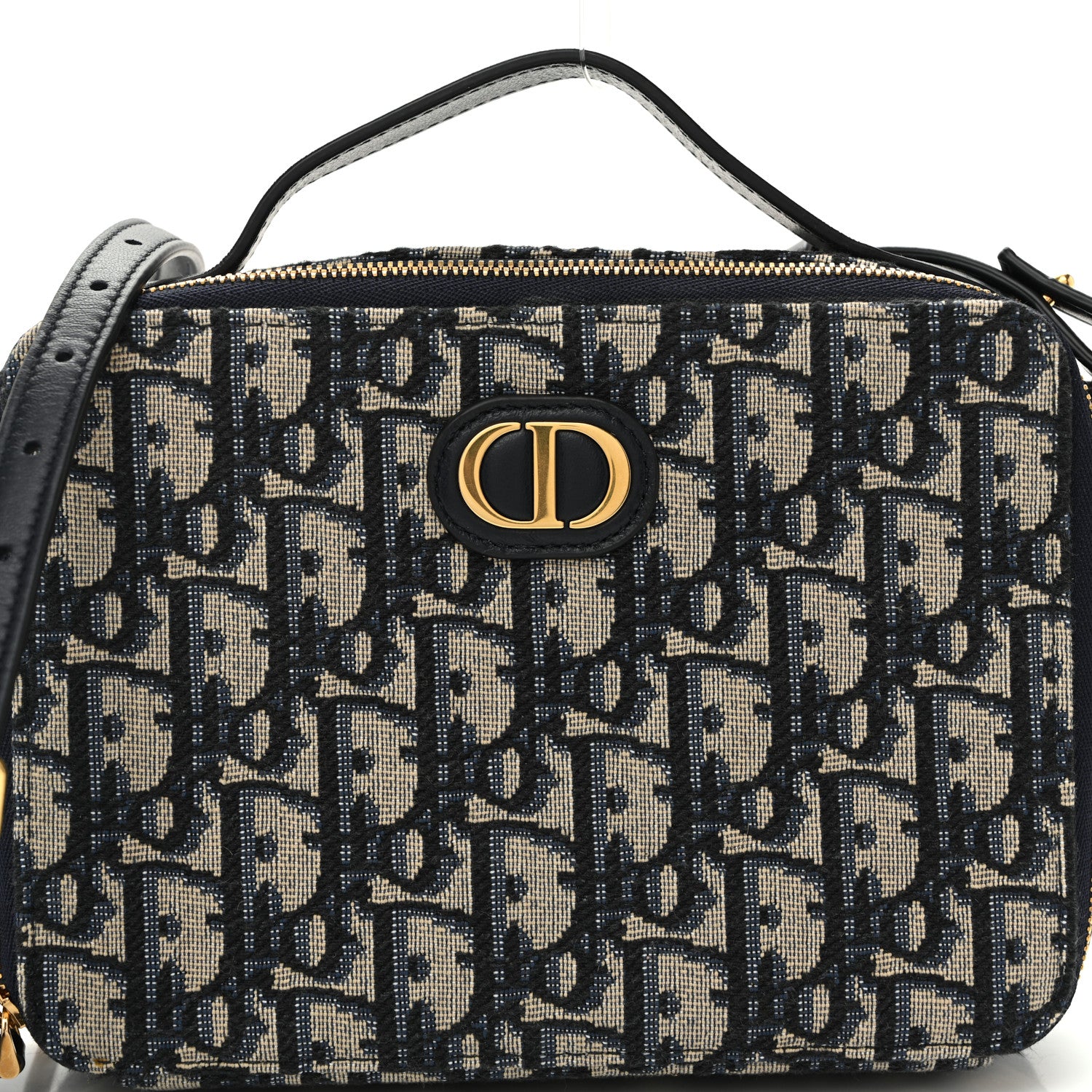 Christian Dior Oblique 30 Montaigne Top Handle Box Bag Blue 7 of 9