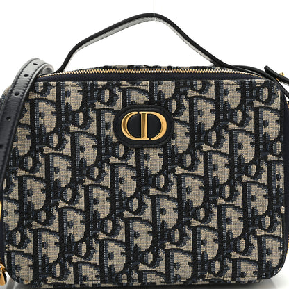 Christian Dior Oblique 30 Montaigne Top Handle Box Bag Blue 7 of 9