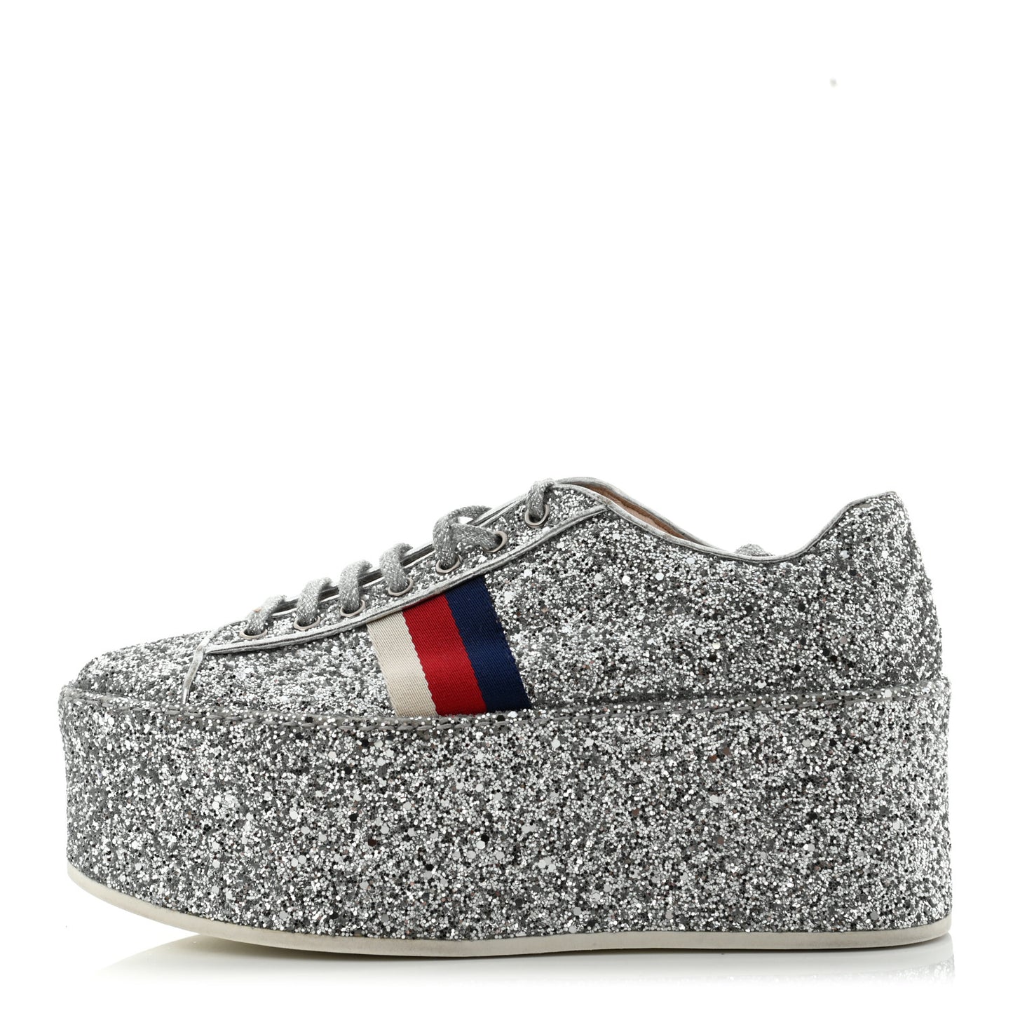 Glitter Peggy Platform Sneakers 40 Argento