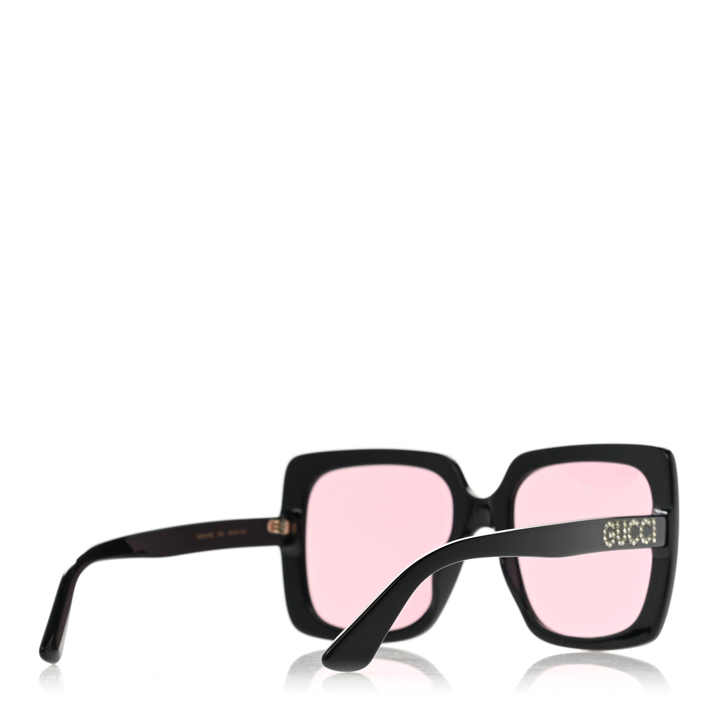 Crystal Square Frame GG Sunglasses GG0418S Black Pink