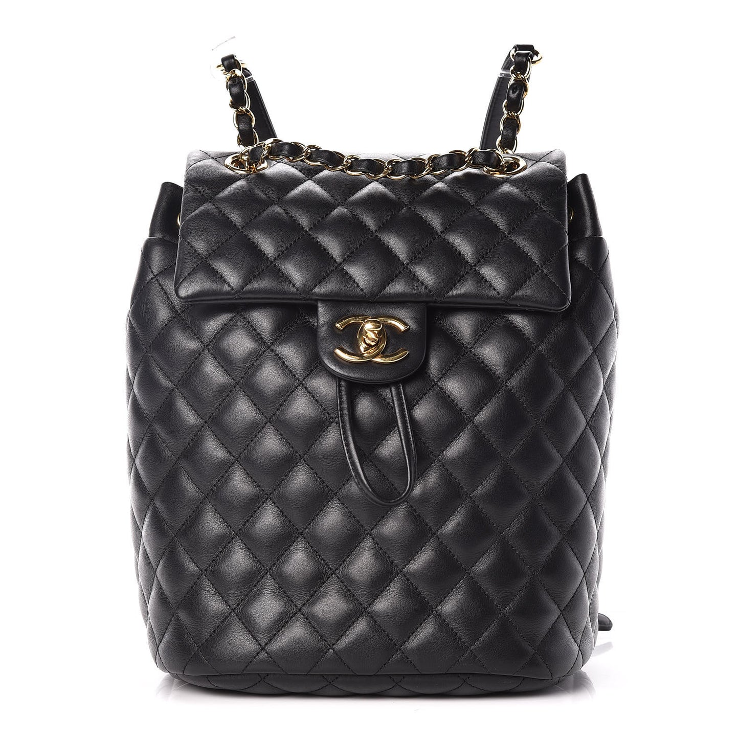 Calfskin Quilted Small Urban Spirit Backpack Black