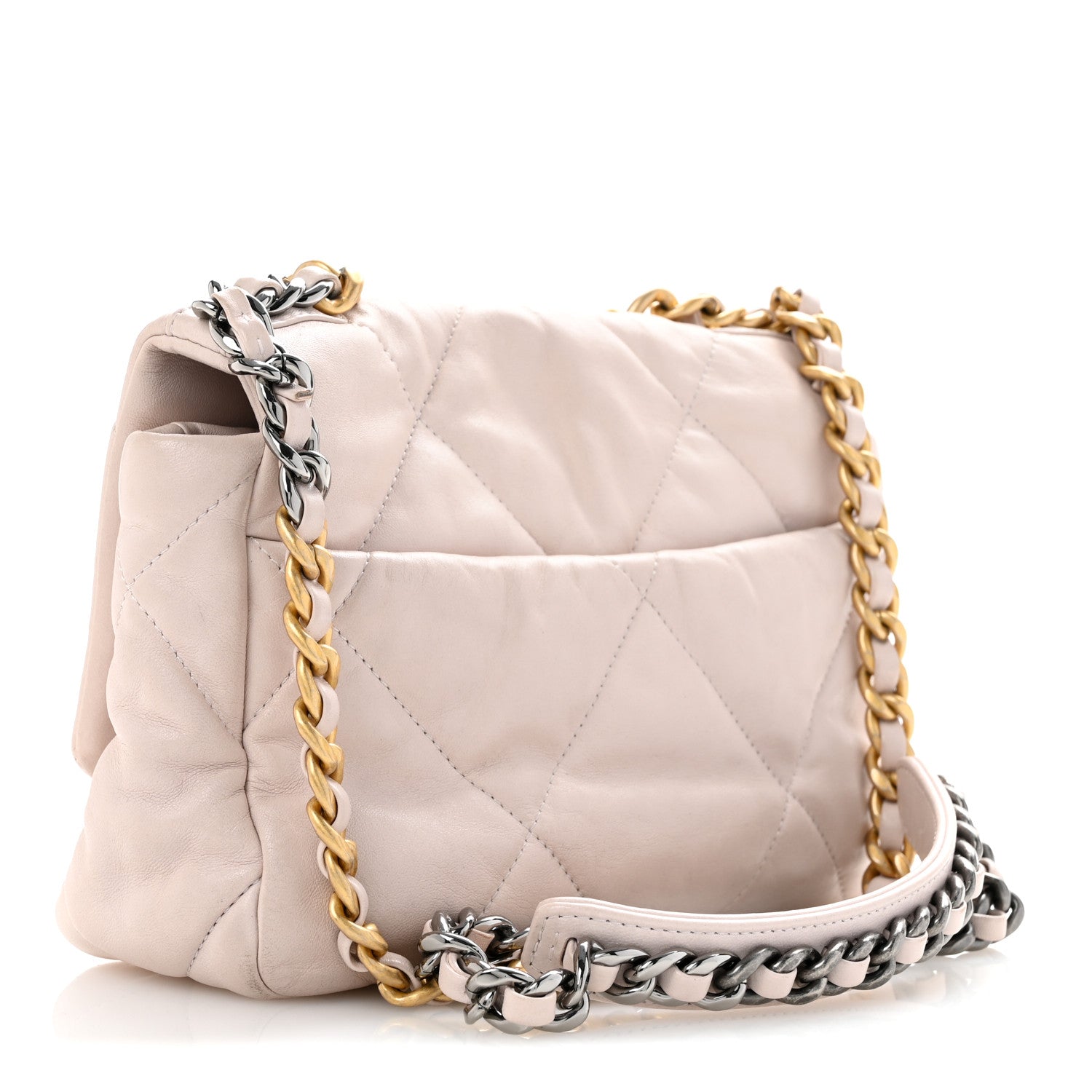 Chanel Lambskin Quilted Medium Chanel 19 Flap Light Pink 3 of 16