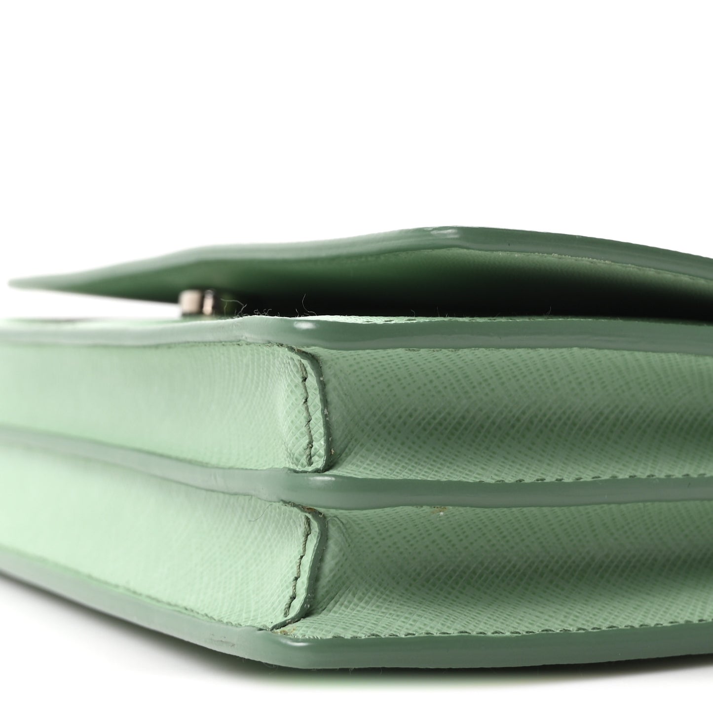 Saffiano Lux Metal Flap Wallet Acquamarina