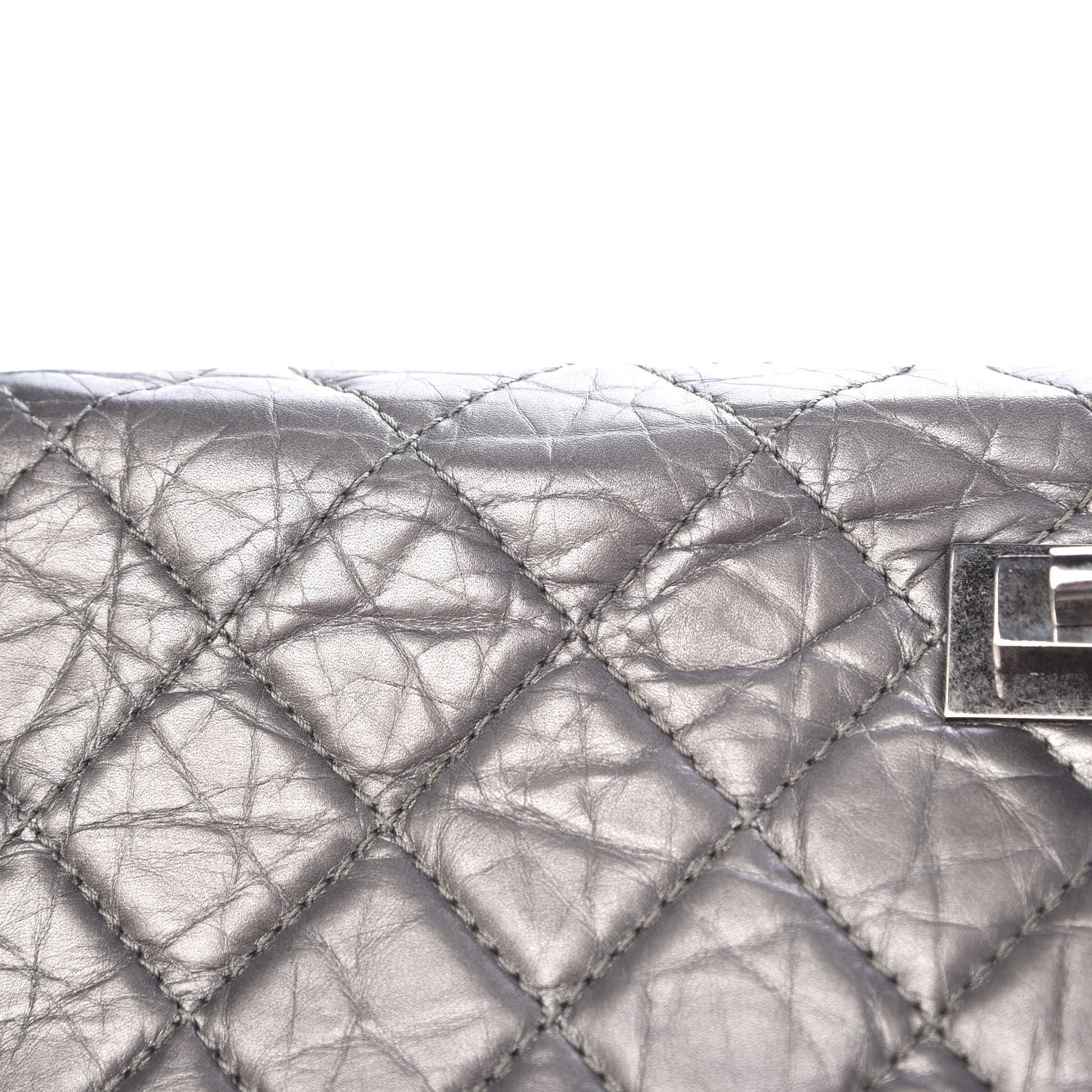 Chanel Metallic Aged Calfskin Quilted 2.55 Reissue 227 Flap Dark Silver 12 of 15