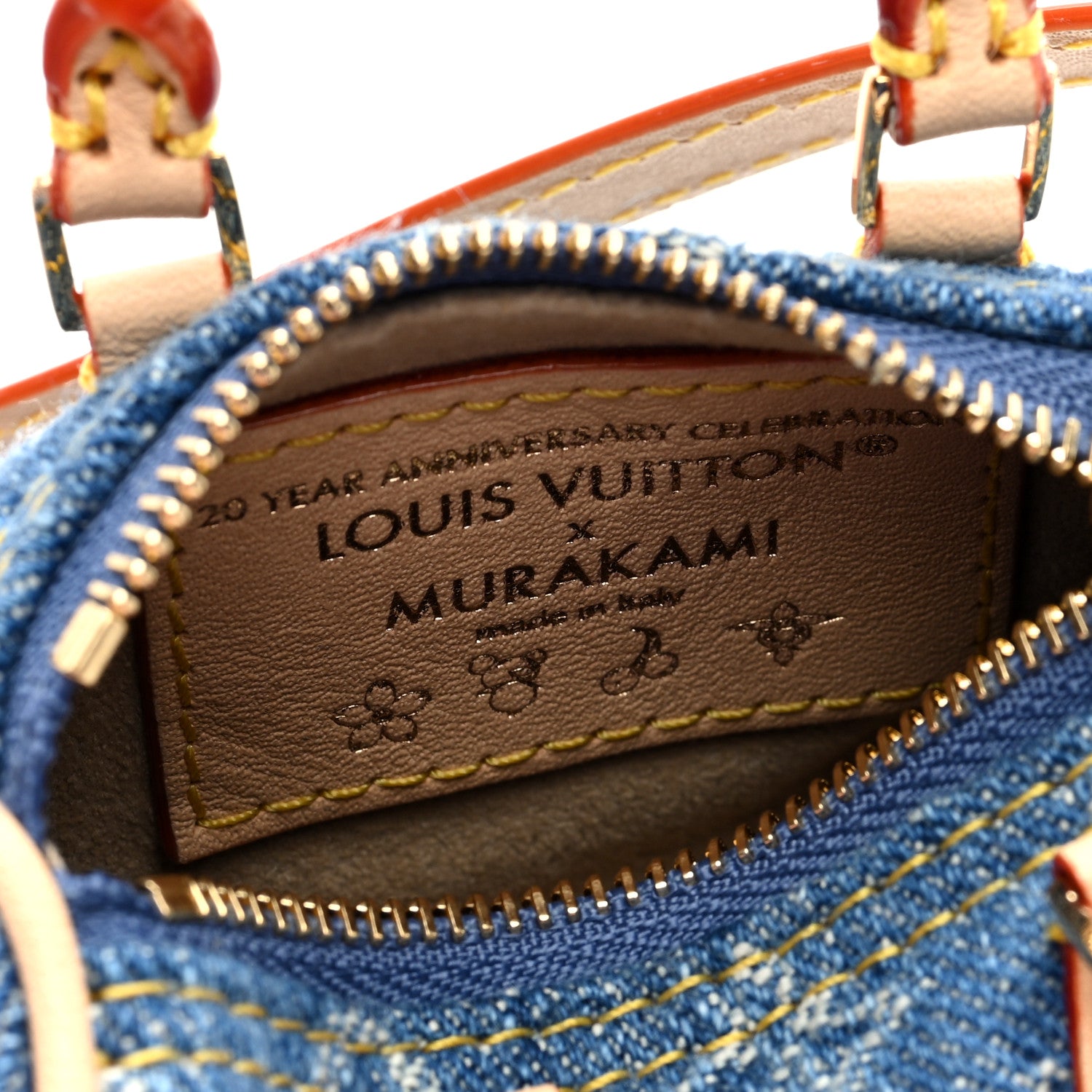 Louis Vuitton LV X TM Monogram Denim Cerises Micro Speedy Bag Charm Blue 6 of 9
