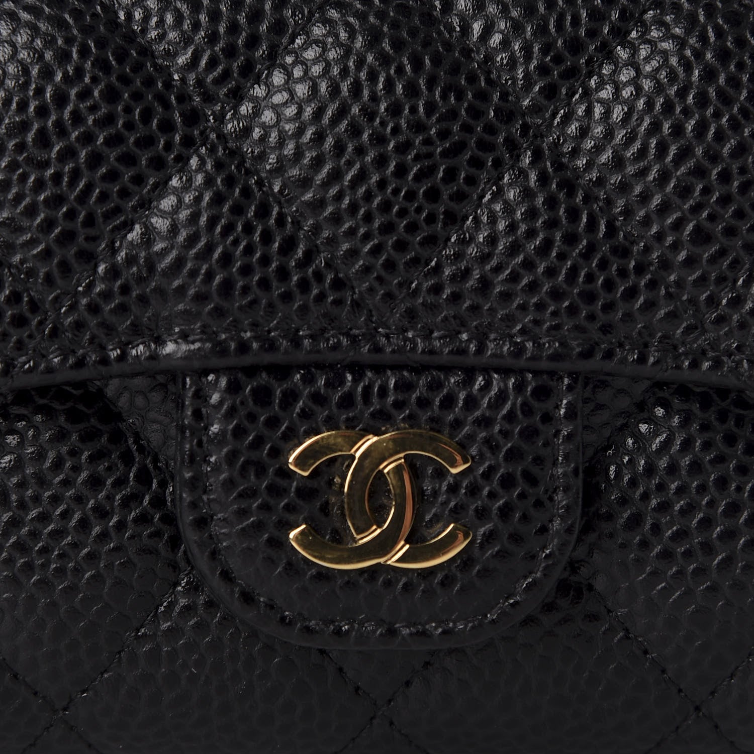 Chanel Caviar Quilted Flap Card Holder Wallet Black 9 of 11