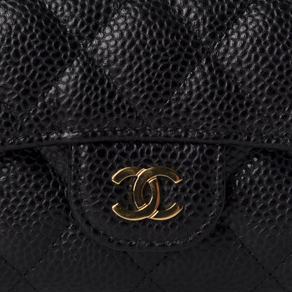 Chanel Caviar Quilted Flap Card Holder Wallet Black 9 of 11