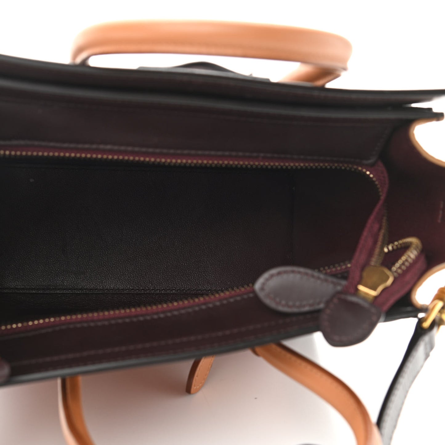 Smooth Calfskin Bullhide Nano Tri-Color Luggage Terracotta